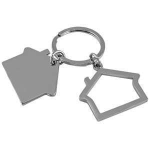 Брелок "Домики"; 3х2,5х0,2 см; металл; лазерная гравировка (Изображение 1)