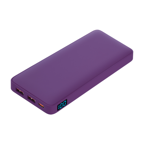 Внешний аккумулятор с подсветкой Анкор Плюс PD (Ancor PD Plus) 10000 mAh, фиолетовый (Изображение 1)