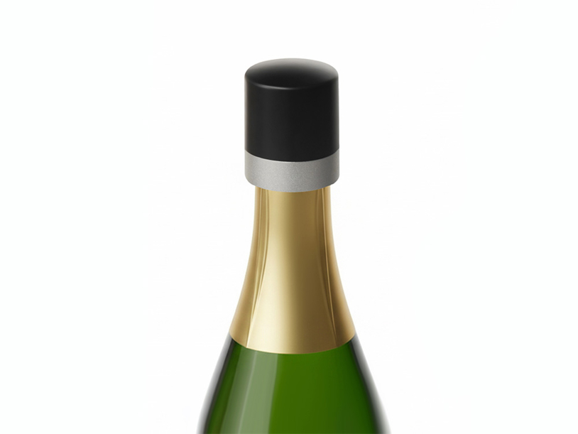 Набор из двух бокалов и пробки для шампанского «Bubbly Bliss» (черный, прозрачный) (Изображение 11)
