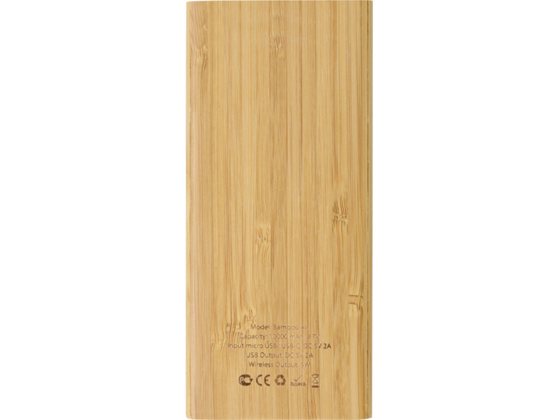 Внешний беспроводной аккумулятор из бамбука «Bamboo Air», 10000 mAh (натуральный) (Изображение 5)