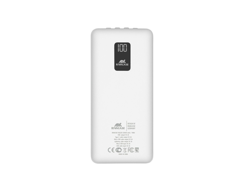 Внешний аккумулятор с дисплеем и встроенными кабелями VA2220, 20000 mAh (Изображение 2)