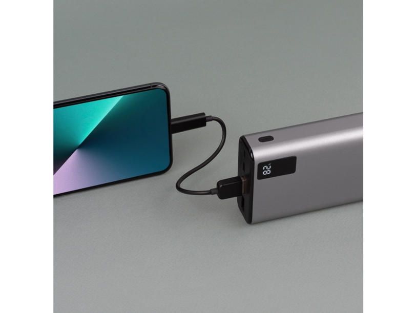 Внешний аккумулятор «NEO Journey» c быстрой зарядкой, 20000 mAh (серебристый, черный) (Изображение 6)