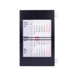 Календарь настольный на 2 года; черный с белым; 18х11 см; пластик; тампопечать, шелкография