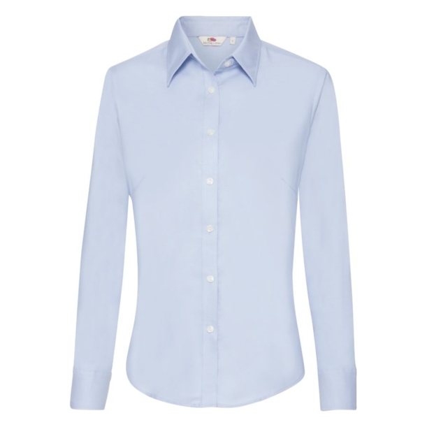 Рубашка "Lady-Fit Long Sleeve Oxford Shirt", светло-голубой_L, 70% х/б, 30% п/э, 135 г/м2 (Изображение 1)