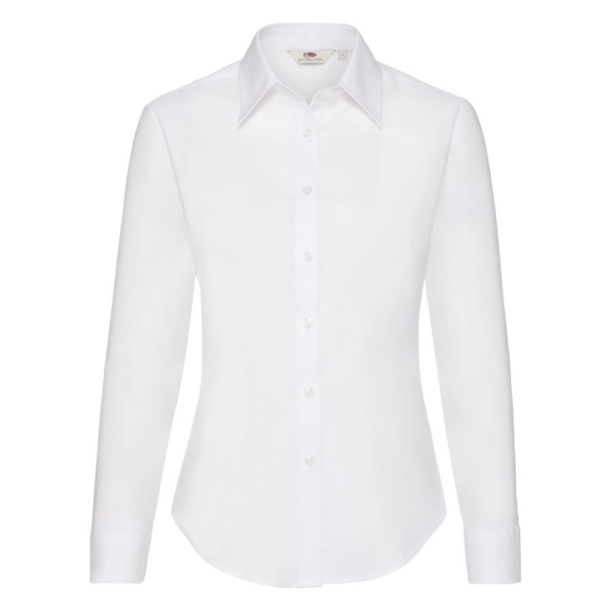 Рубашка "Lady-Fit Long Sleeve Oxford Shirt", белый_L, 70% х/б, 30% п/э, 130 г/м2 (Изображение 1)