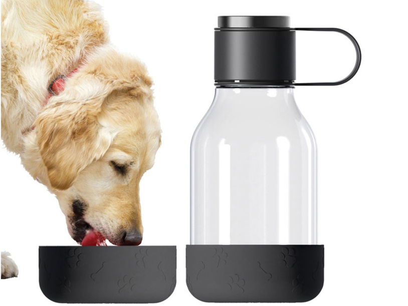 Бутылка для воды 2-в-1 «Dog Bowl Bottle» со съемной миской для питомцев, 1500 мл (черный) (Изображение 6)