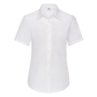 Рубашка "Lady-Fit Short Sleeve Oxford Shirt", белый_L, 70% х/б, 30% п/э, 130 г/м2