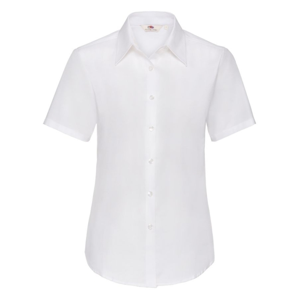 Рубашка "Lady-Fit Short Sleeve Oxford Shirt", белый_XS, 70% х/б, 30% п/э, 130 г/м2 (Изображение 1)