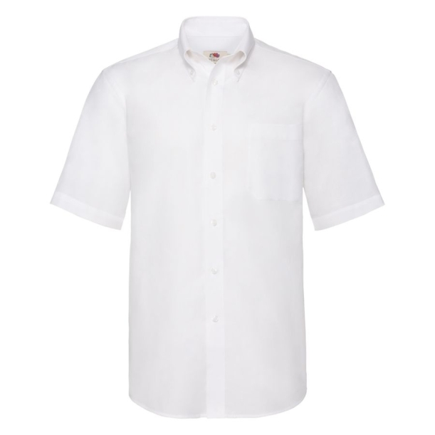 Рубашка "Short Sleeve Oxford Shirt", белый_XL, 70% х/б, 30% п/э, 130 г/м2 (Изображение 1)