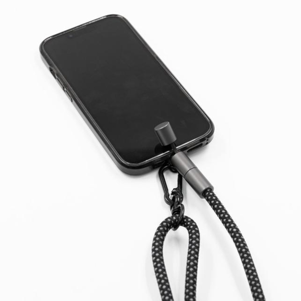 Шнурок-держатель для телефона с зарядным кабелем USB-C на USB-C/Lightning «Lany Eco Charge» (серый) (Изображение 7)