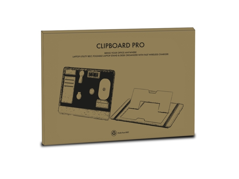 Складная подставка для ноутбука и органайзер для аксессуаров «Clipboard Pro» (серый) (Изображение 9)