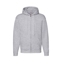 Толстовка мужская "PREMIUM HOODED SWEAT JACKET", серый меланж_S, 70% х/б, 30% п/э, 260 г/м2