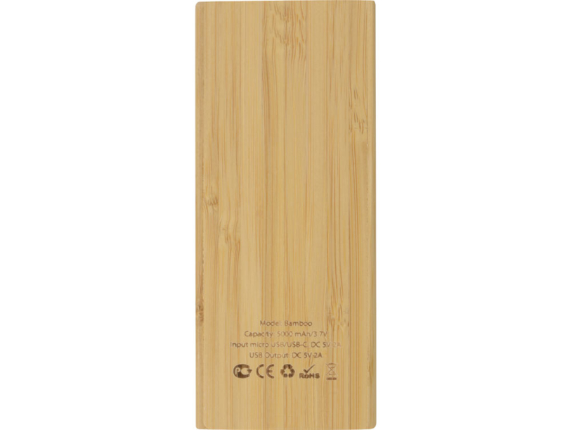 Внешний аккумулятор из бамбука «Bamboo», 5000 mAh (Изображение 4)