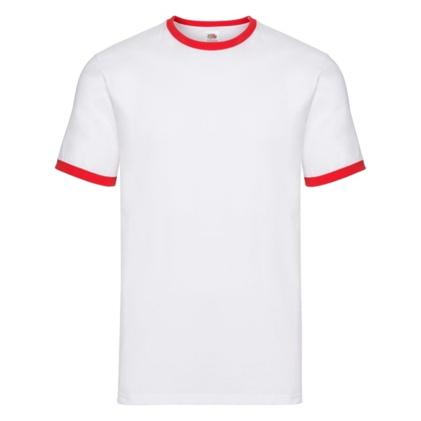 Футболка "Ringer T", белый с красным_M, 100% х/б, 160 г/м2 (Изображение 1)