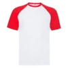 Футболка "Short Sleeve Baseball T", белый с красным_2XL, 100% х/б, 160 г/м2 (Изображение 1)