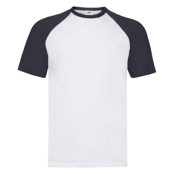 Футболка "Short Sleeve Baseball T", белый с глубоким темно-синим_2XL, 100% х/б, 160 г/м2 (Изображение 1)