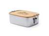 Ланч-бокс DAIKON из нержавеющей стали с бамбуковой крышкой (серебристый/бежевый) (Изображение 4)