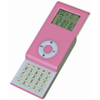 Калькулятор раздвижной с календарем и часами; розовый; 9,6х5х1,4 см; пластик; тампопечать (Изображение 1)