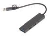 USB-хаб «Command» с коннектором 2-в-1 USB-C и USB-A, 2.0/3.0 (черный) (Изображение 1)
