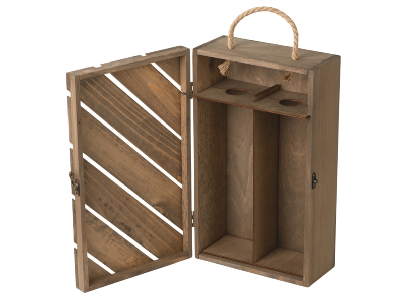 Коробка подарочная из массива дерева «Two-bottle box» (натуральный) (Изображение 2)