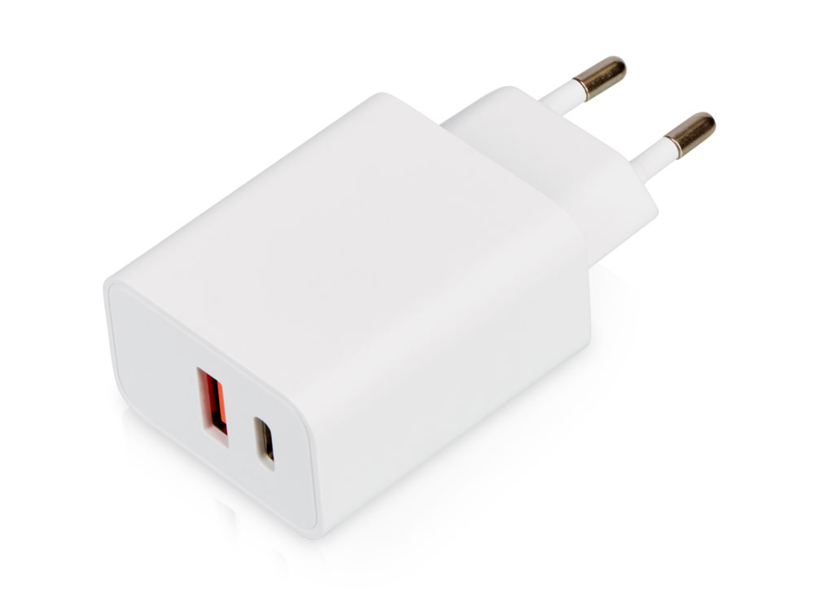 Сетевое зарядное устройство c выходами USB-A и USB-C и быстрой зарядкой QC/PD «Recharger Pro», 30 Вт (Изображение 1)