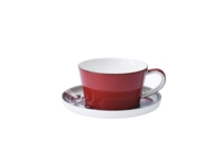 Набор чашка и блюдце «TEA SET 1 BLU» (голубой/красный)
