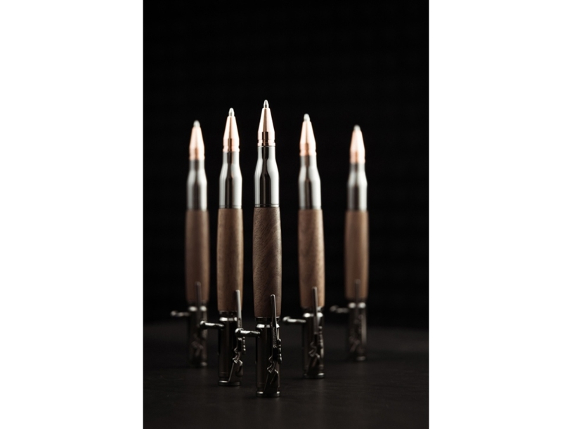 Ручка шариковая Орех (ручка- коричневый, gun, розовое золото, подарочная коробка- зеленый) (Изображение 10)