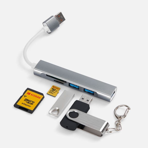 USB-хаб Slotto, серый (Изображение 1)