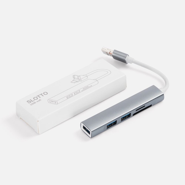 USB-хаб Slotto, серый (Изображение 6)