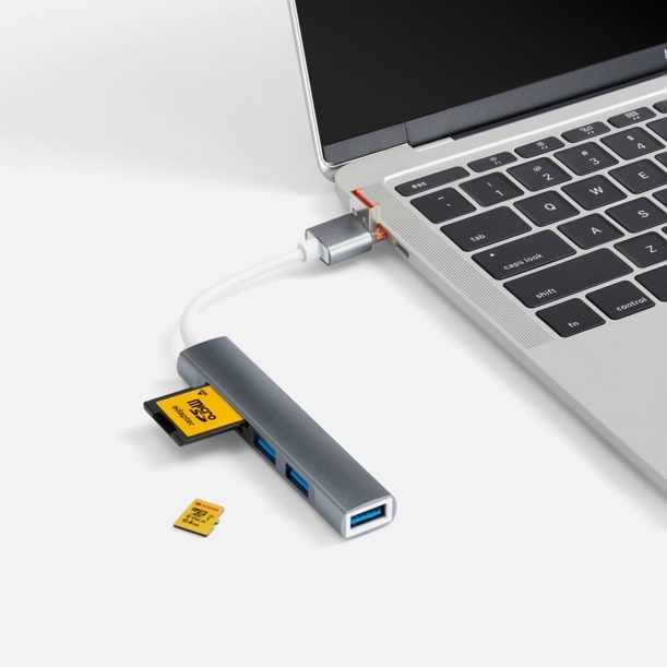 USB-хаб Slotto, серый (Изображение 7)