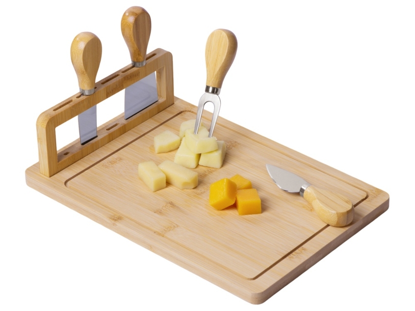 Набор для сыра из бамбука со съемной подставкой «Camembert» (натуральный/серебристый) (Изображение 4)