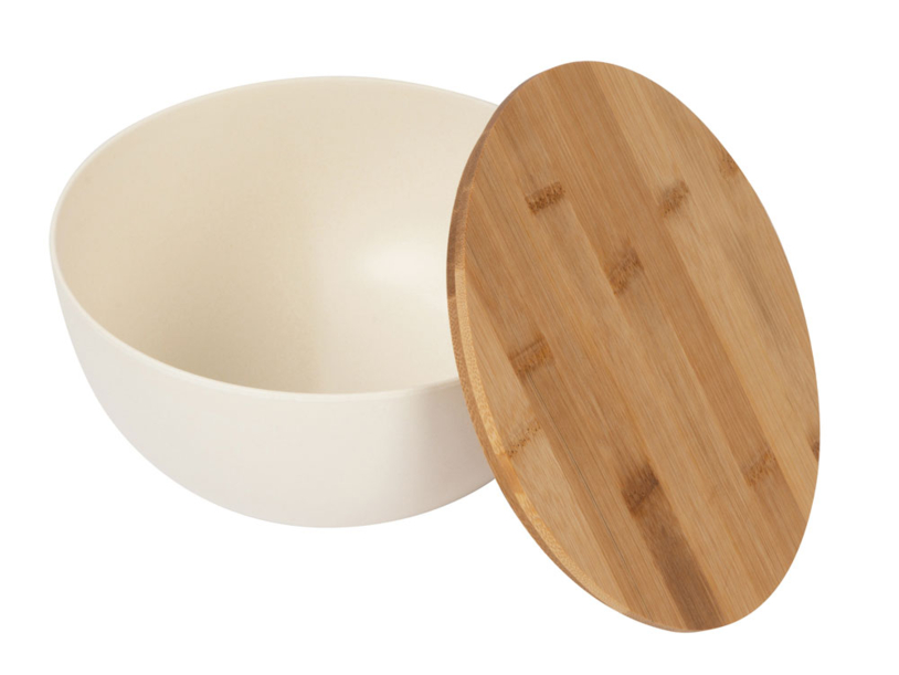 Салатник из натуральных волокон с бамбуковой крышкой «Bowl» (бежевый) (Изображение 2)