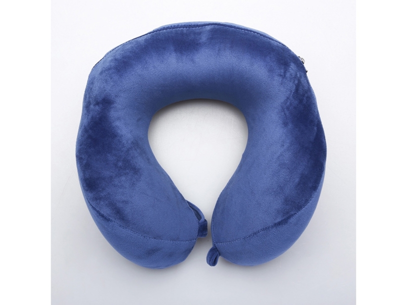 Подушка для путешествий с эффектом памяти, с капюшоном «Hooded Tranquility Pillow» (синий) (Изображение 8)