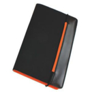 Визитница &quot;New Style&quot; на резинке  (60 визиток) черный с оранжевым; 19,8х12х2 см; нейлон; 