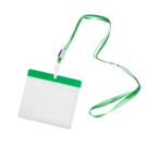 Ланъярд с держателем для бейджа MAES, зеленый; 11,2х0,5 см; полиэстер, пластик; тампопечать, шелкогр