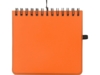 Блокнот А6 Журналист с ручкой (оранжевый/оранжевый)  (Изображение 3)