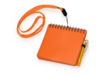 Блокнот А6 Журналист с ручкой (оранжевый/оранжевый) 
