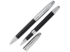 Набор Рейн: ручка шариковая, ручка роллер в футляре черный (Изображение 1)
