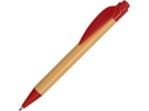 Ручка шариковая Листок (красный/светло-коричневый) 