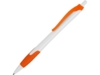 Ручка пластиковая шариковая Santa Monica (оранжевый/белый)  (Изображение 1)