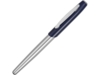 Ручка металлическая роллер Geneva (синий/серебристый)  (Изображение 1)