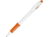 Ручка пластиковая шариковая Фиджи (оранжевый/белый)  (Изображение 1)