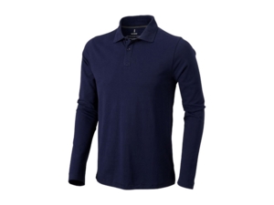 Рубашка поло Oakville мужская с длинным рукавом (темно-синий) 3XL