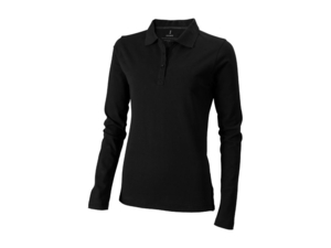 Рубашка поло Oakville женская с длинным рукавом (черный) L