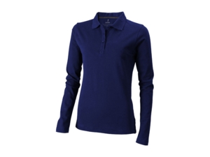 Рубашка поло Oakville женская с длинным рукавом (темно-синий) XS