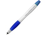Ручка-стилус шариковая Nash с маркером (серебристый/синий классический ) 