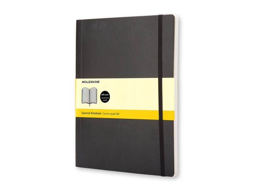 Записная книжка Moleskine Classic Soft (в клетку), ХLarge (19х25 см), черный (Изображение 1)