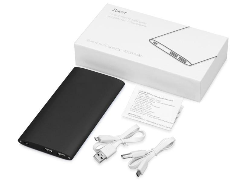 Внешний аккумулятор Джет, 8000 mAh (черный)  (Изображение 5)
