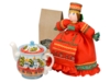 Набор Кремлевский: кукла на чайник, чайник заварной с росписью, чай травяной (Изображение 1)