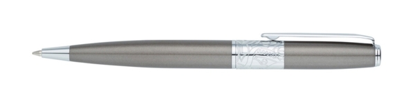 Ручка шариковая Baron (серый/серебристый) 